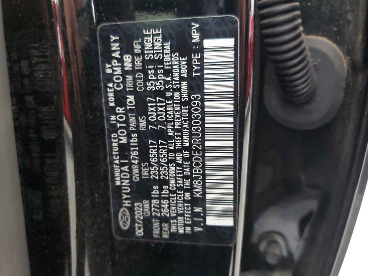 2024 Hyundai Tucson Sel VIN: KM8JBCDE2RU303093 Lot: 81459315