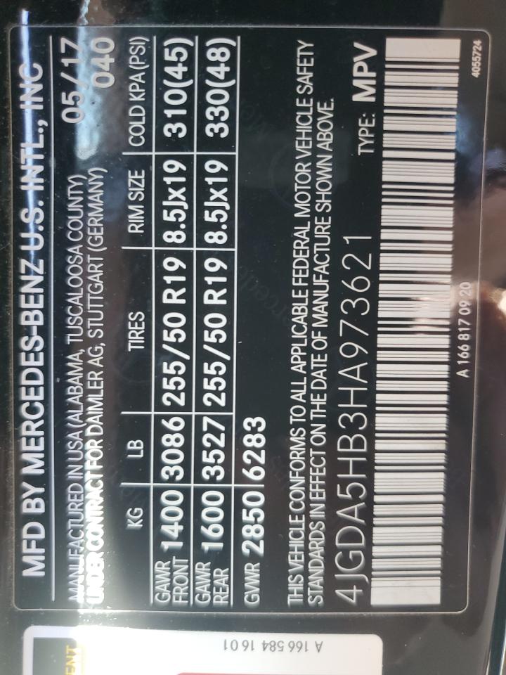 2017 Mercedes-Benz Gle 350 4Matic VIN: 4JGDA5HB3HA973621 Lot: 71514565