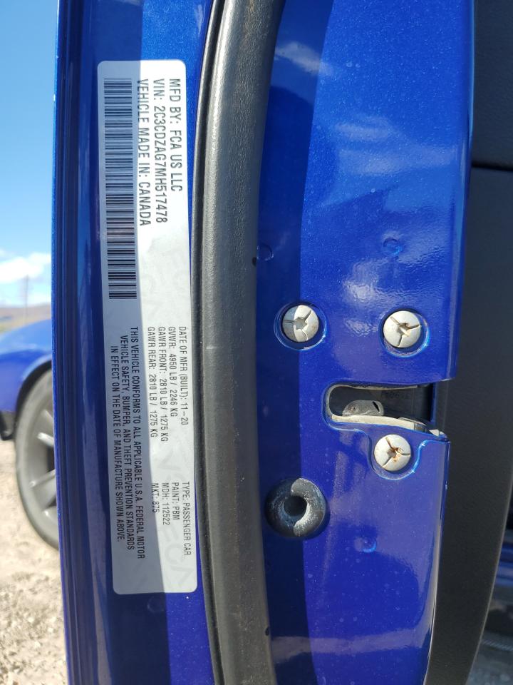 2021 Dodge Challenger Sxt VIN: 2C3CDZAG7MH517478 Lot: 81893335