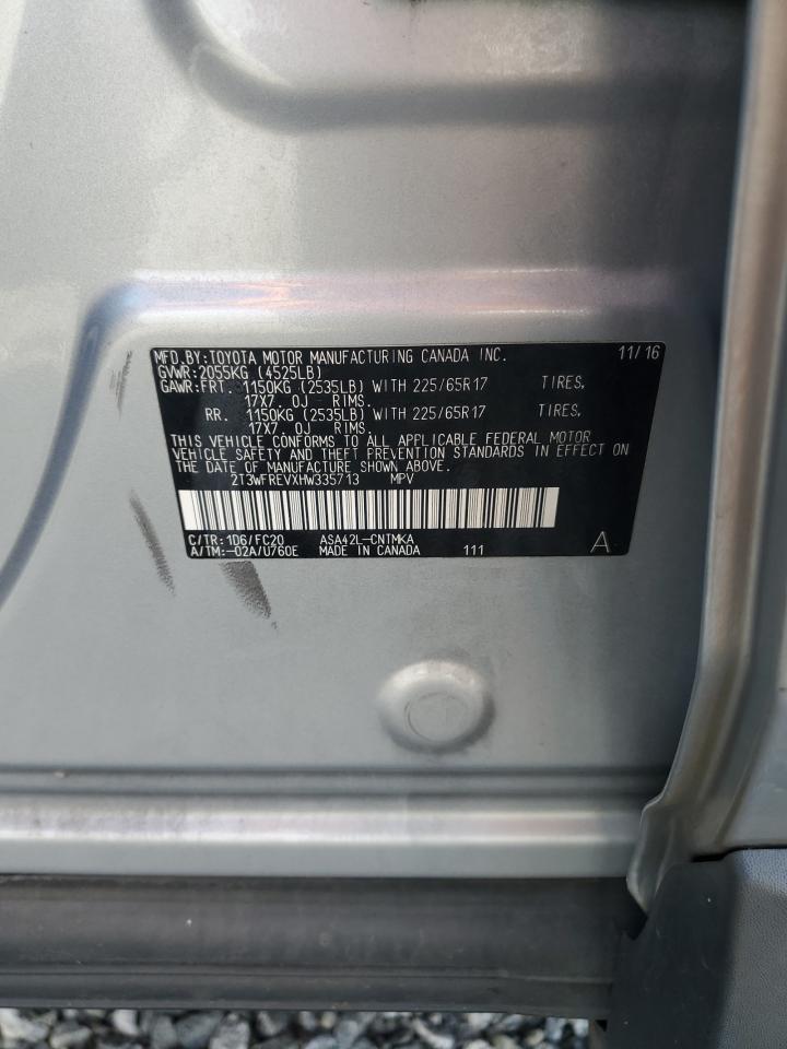 2017 Toyota Rav4 Xle VIN: 2T3WFREVXHW335713 Lot: 83984275