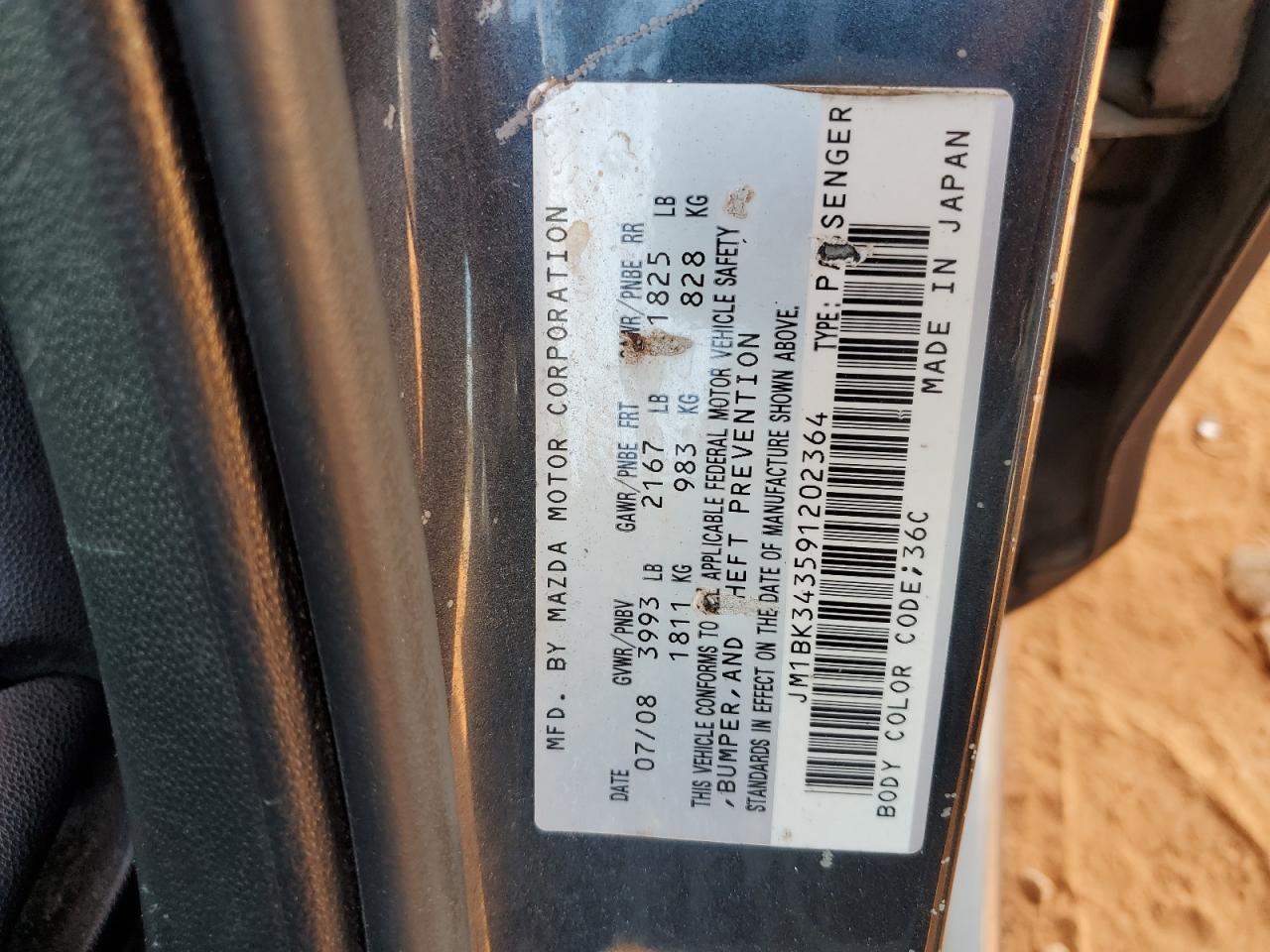 2009 Mazda 3 S VIN: JM1BK343591202364 Lot: 81720465