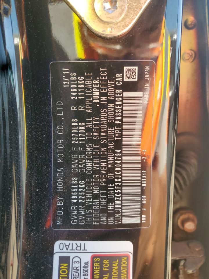 2018 Honda Clarity Touring VIN: JHMZC5F3XJC004794 Lot: 80561705