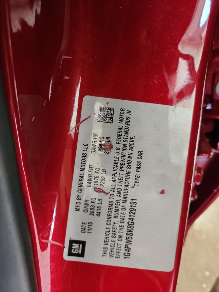 2016 Buick Verano Sport Touring VIN: 1G4PW5SK8G4129191 Lot: 70905665