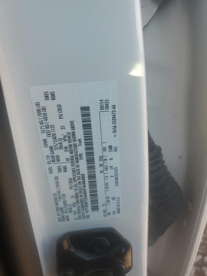 2019 Ford F150 Supercrew VIN: 1FTEW1E44KFA96480 Lot: 70942755