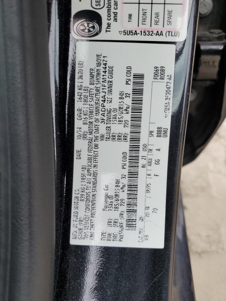 2015 Ford Fiesta S VIN: 3FADP4AJ1FM144471 Lot: 80283945