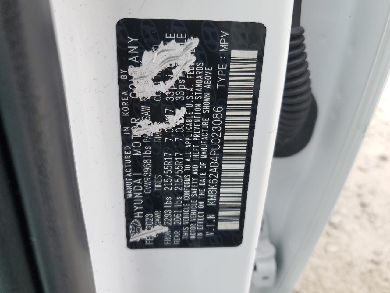 2023 Hyundai Kona Sel VIN: KM8K62AB4PU023086 Lot: 82105925