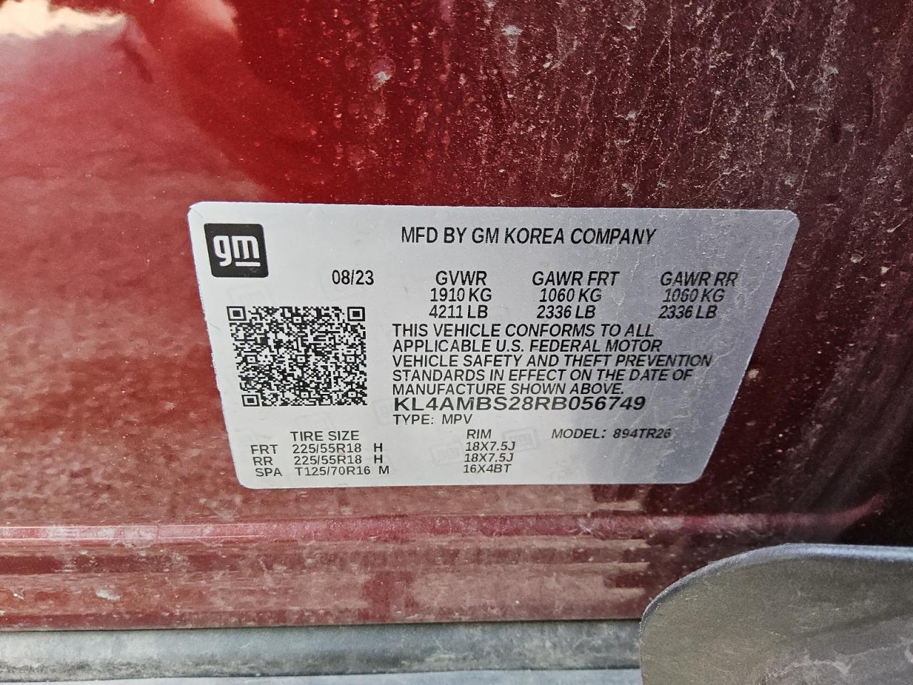 2024 Buick Encore Gx Preferred VIN: KL4AMBS28RB056749 Lot: 71871045