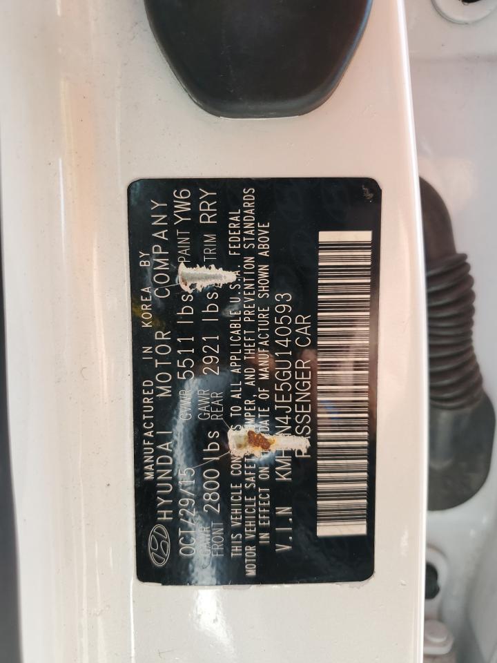 2016 Hyundai Genesis 3.8L VIN: KMHGN4JE5GU140593 Lot: 84387565