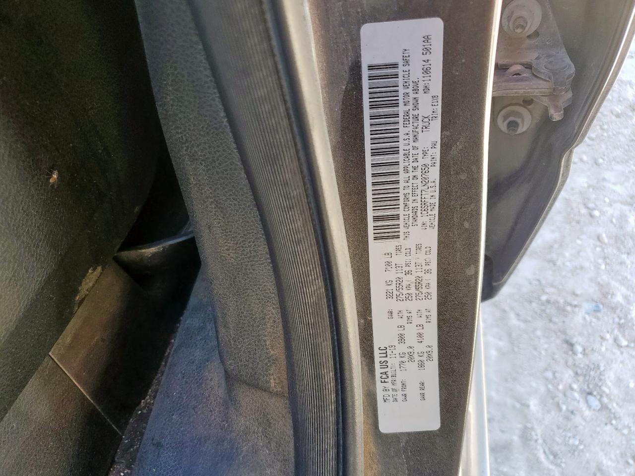 2020 Ram 1500 Big Horn/Lone Star VIN: 1C6SRFFT7LN207650 Lot: 81634315