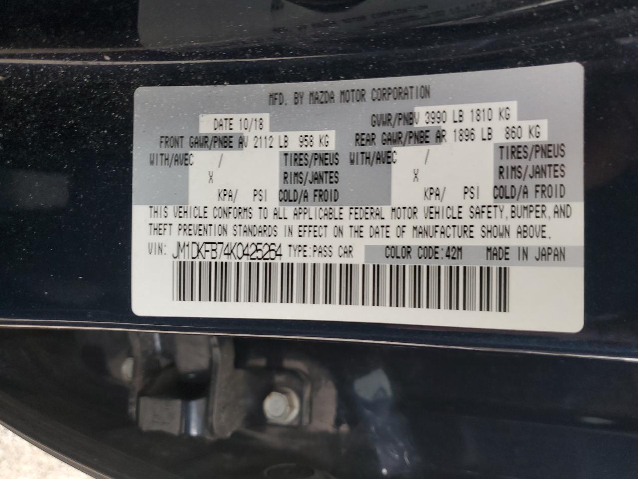 2019 Mazda Cx-3 Sport VIN: JM1DKFB74K0425264 Lot: 81735095