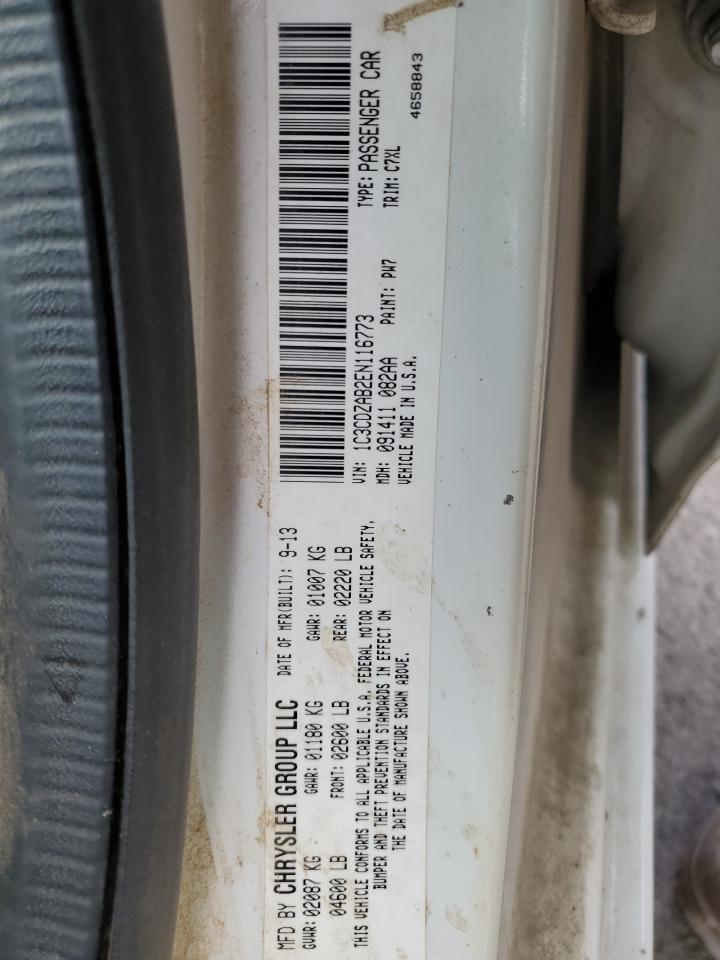 2014 Dodge Avenger Se VIN: 1C3CDZAB2EN116773 Lot: 71014325