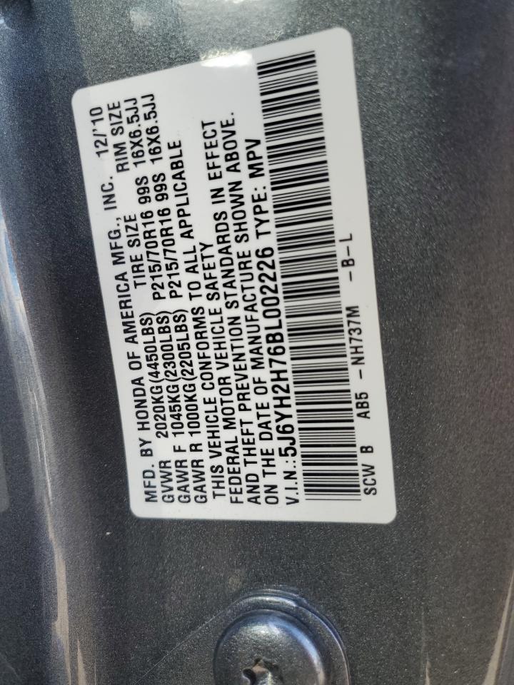 2011 Honda Element Ex VIN: 5J6YH2H76BL002226 Lot: 81897245