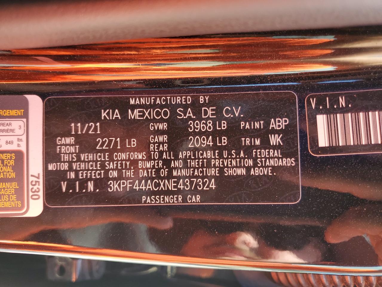 2022 Kia Forte Gt VIN: 3KPF44ACXNE437324 Lot: 80676775