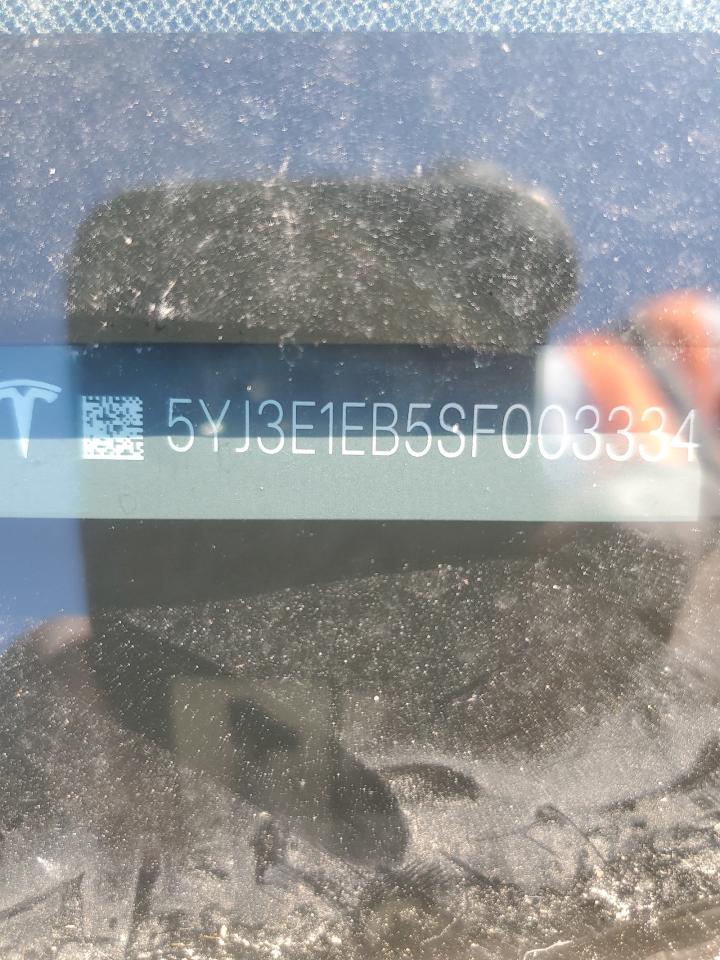 2025 Tesla Model 3 VIN: 5YJ3E1EB5SF003334 Lot: 81334005