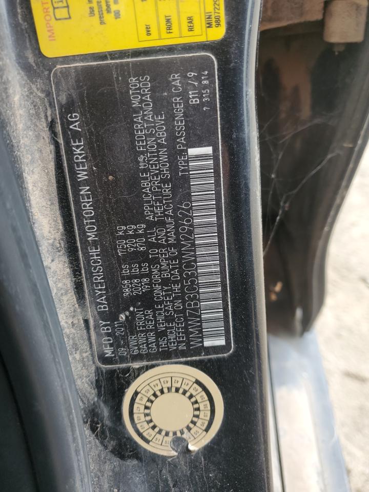 2012 Mini Cooper Countryman VIN: WMWZB3C53CWM29626 Lot: 81800475