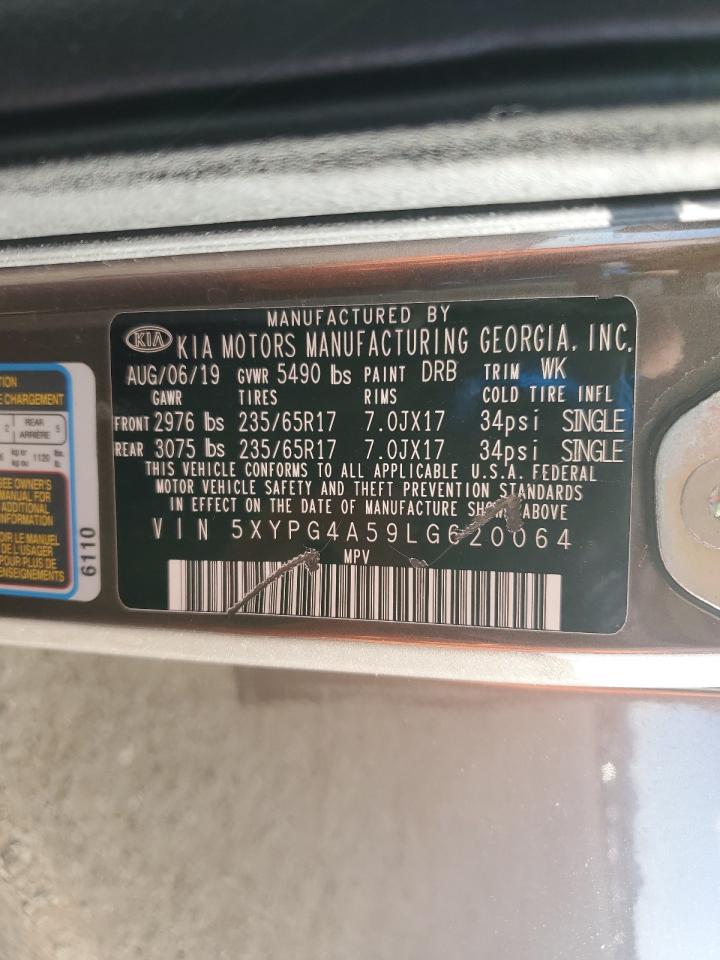 2020 Kia Sorento S VIN: 5XYPG4A59LG620064 Lot: 81842155