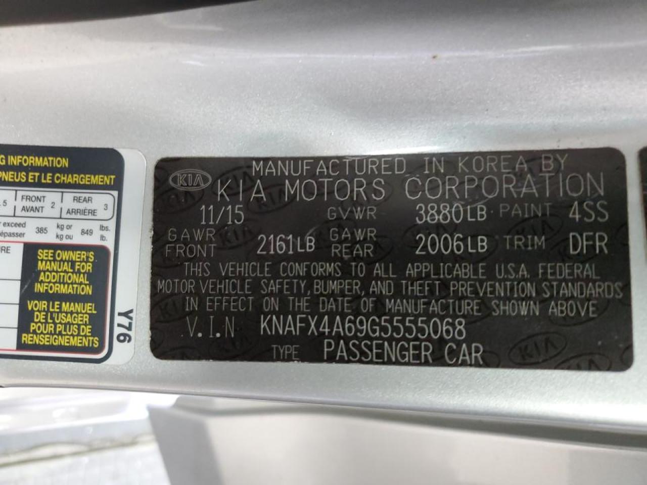 2016 Kia Forte Lx VIN: KNAFX4A69G5555068 Lot: 72099755