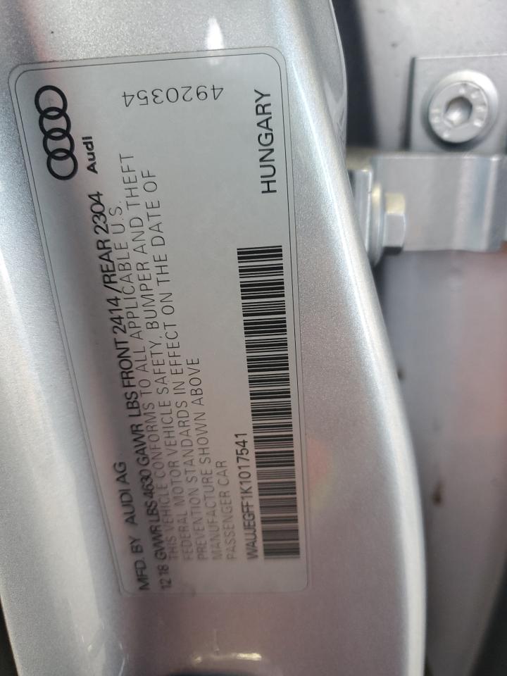 2019 Audi A3 Premium Plus VIN: WAUJEGFF1K1017541 Lot: 81269755