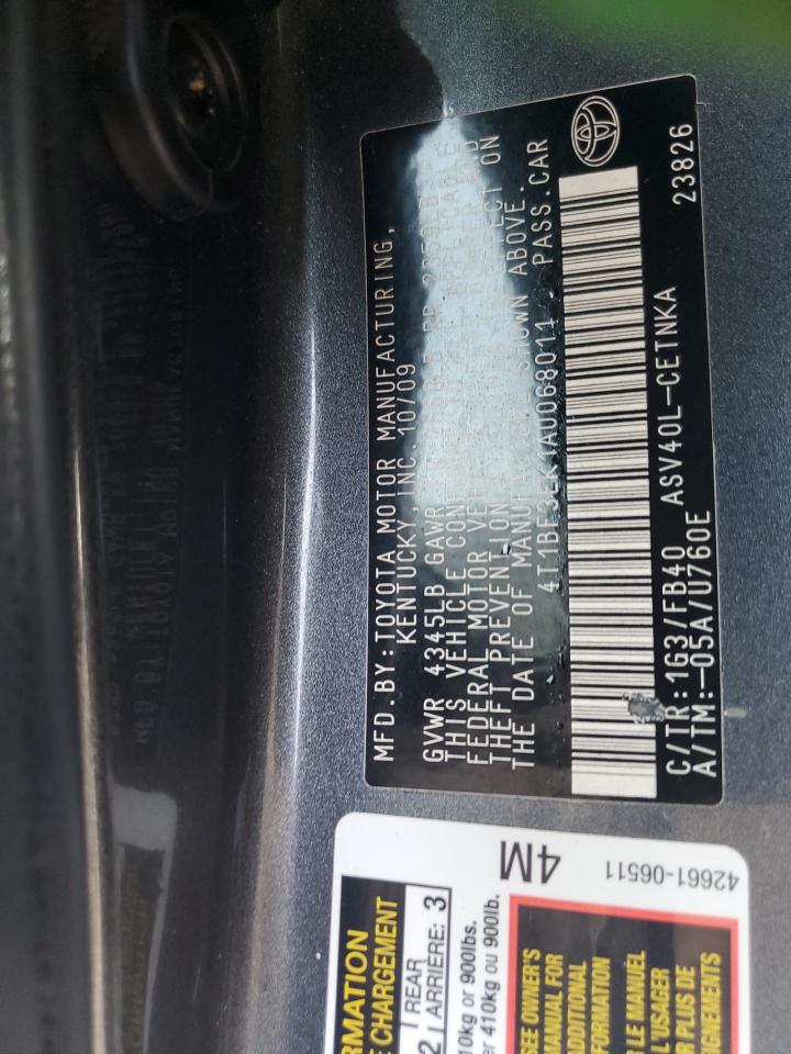 2010 Toyota Camry Base VIN: 4T1BF3EK1AU068011 Lot: 80321815