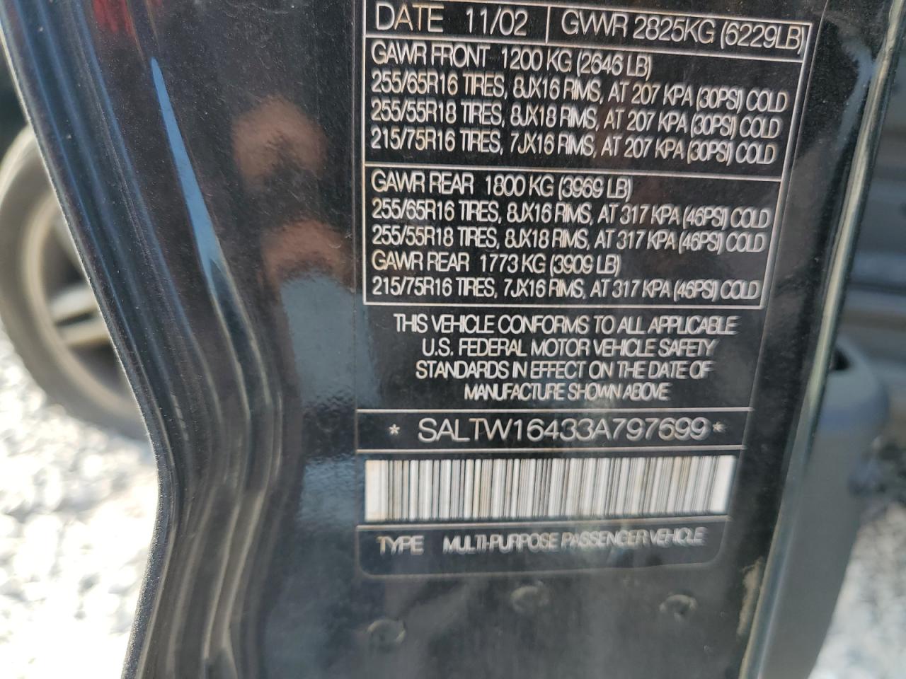 2003 Land Rover Discovery Ii Se VIN: SALTW16433A797699 Lot: 80172705