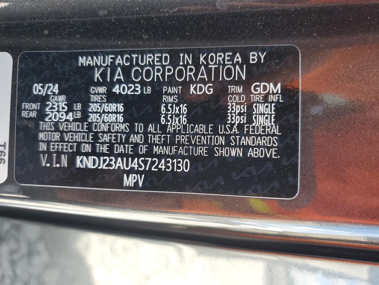 2025 Kia Soul Lx VIN: KNDJ23AU4S7243130 Lot: 81913305