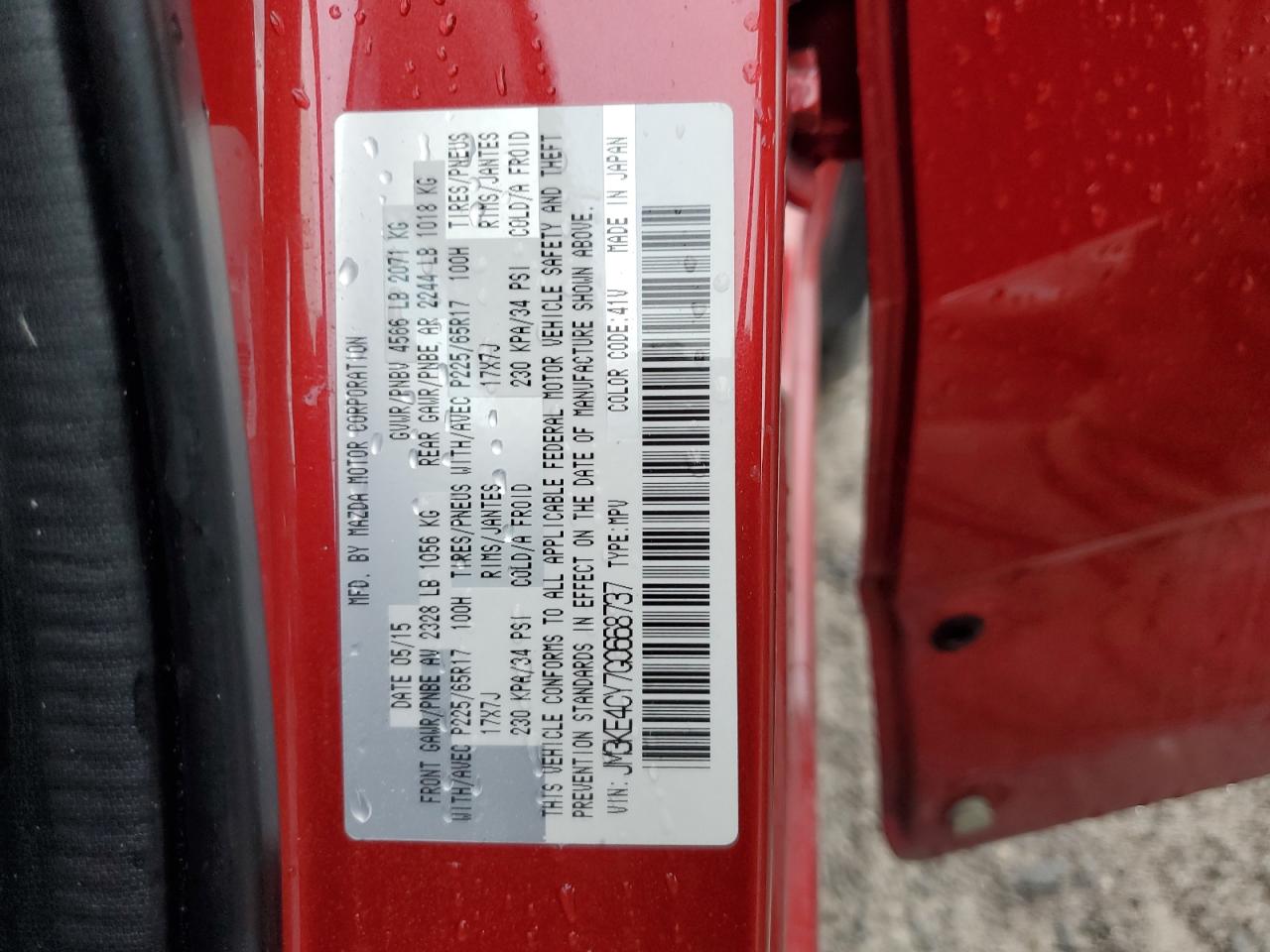 2016 Mazda Cx-5 Touring VIN: JM3KE4CY7G0668737 Lot: 83968925