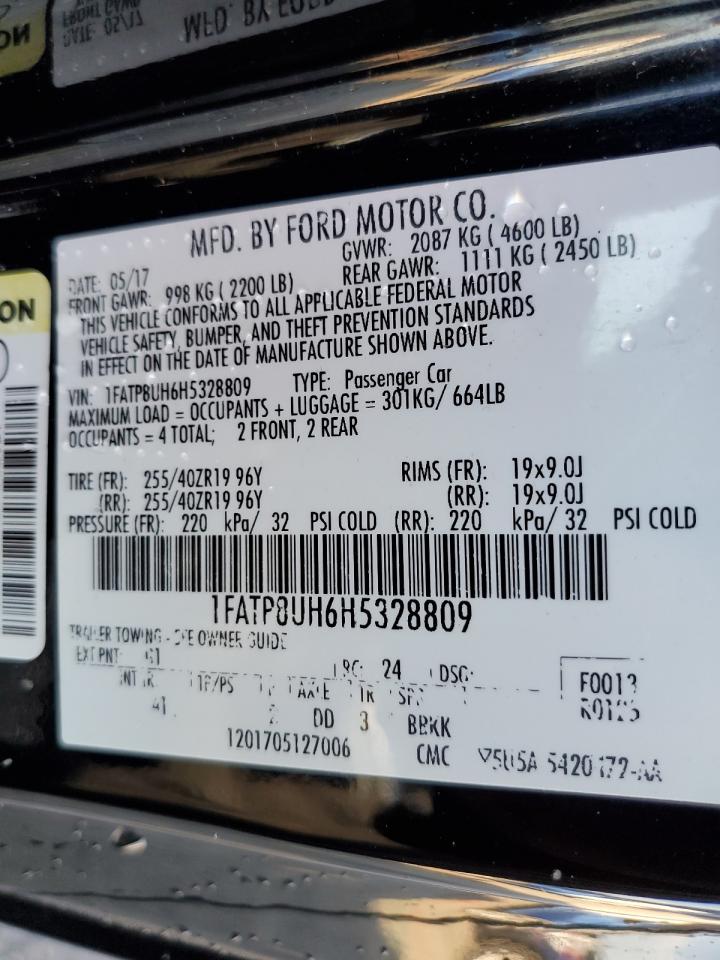 2017 Ford Mustang VIN: 1FATP8UH6H5328809 Lot: 80656665