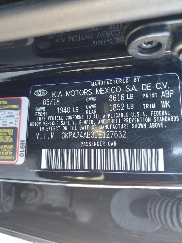 2018 Kia Rio Lx VIN: 3KPA24AB3JE127632 Lot: 71875215