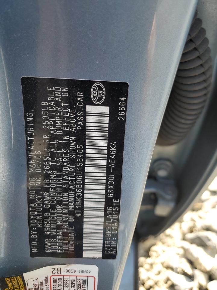 2006 Toyota Avalon Xl VIN: 4T1BK36B06U156405 Lot: 81454775