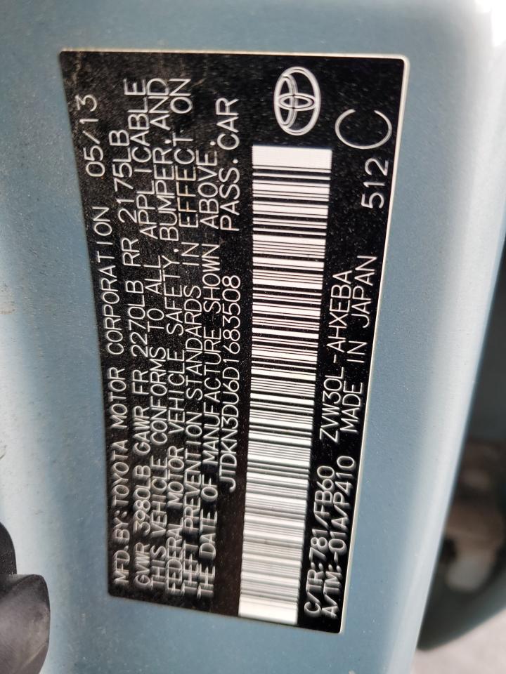 2013 Toyota Prius VIN: JTDKN3DU6D1683508 Lot: 81282175
