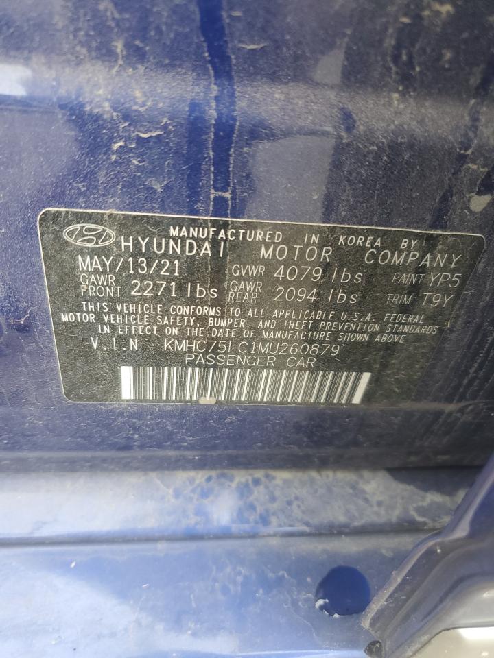 2021 Hyundai Ioniq Se VIN: KMHC75LC1MU260879 Lot: 81720965