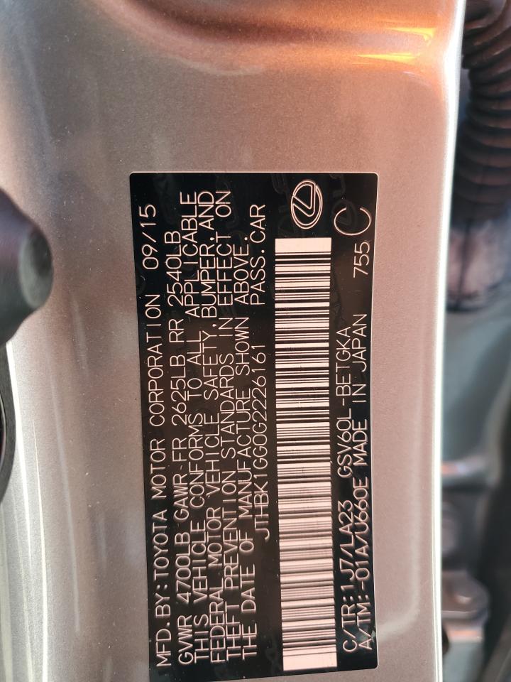 2016 Lexus Es 350 VIN: JTHBK1GG0G2226161 Lot: 70806775