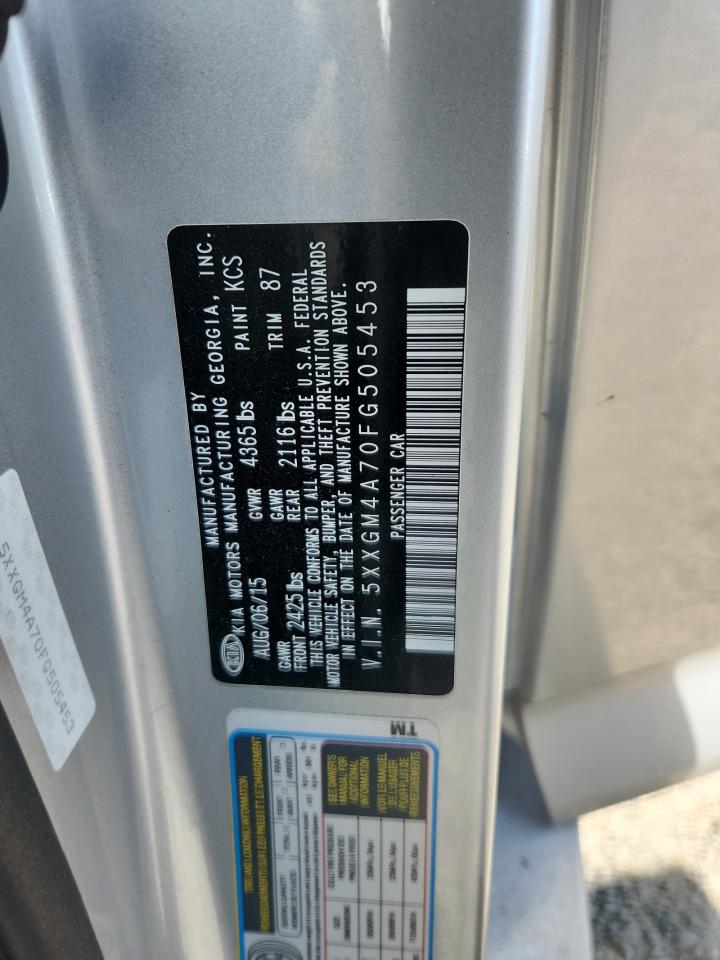 2015 Kia Optima Lx VIN: 5XXGM4A70FG505453 Lot: 71975875