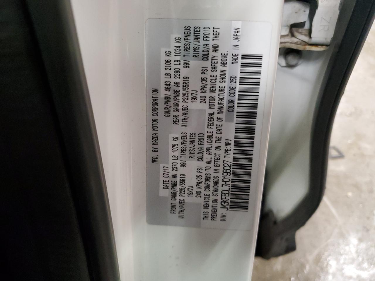 2017 Mazda Cx-5 Grand Touring VIN: JM3KFBDL7H0196027 Lot: 71320325