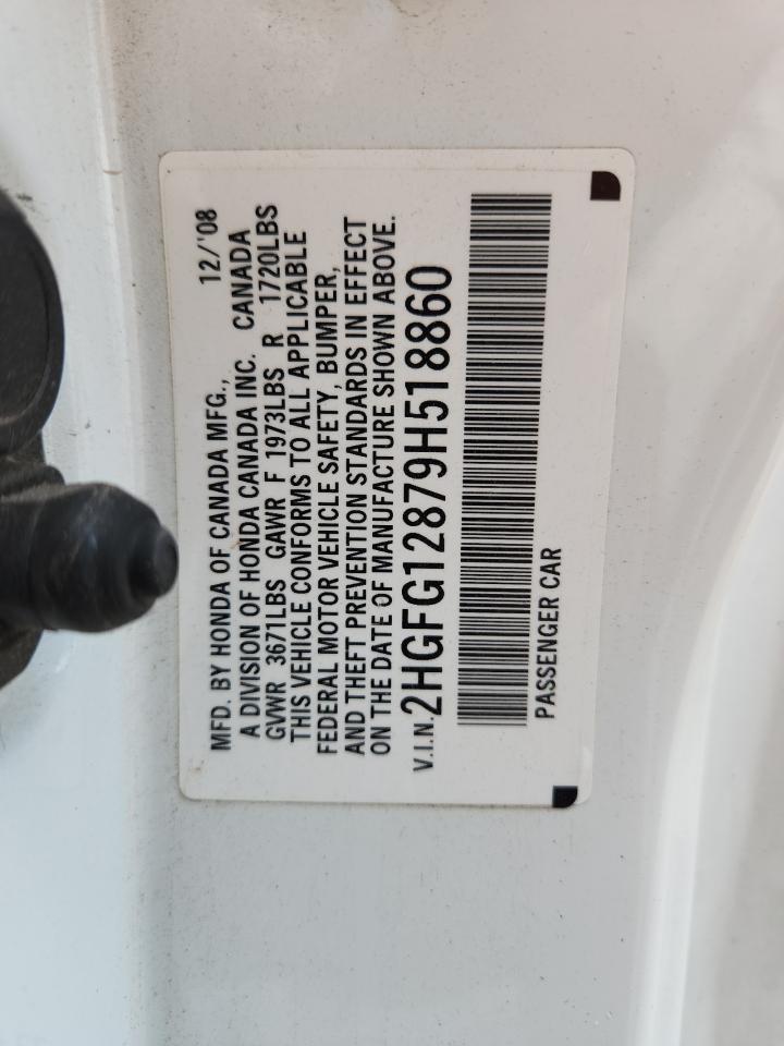 2009 Honda Civic Ex VIN: 2HGFG12879H518860 Lot: 83995765