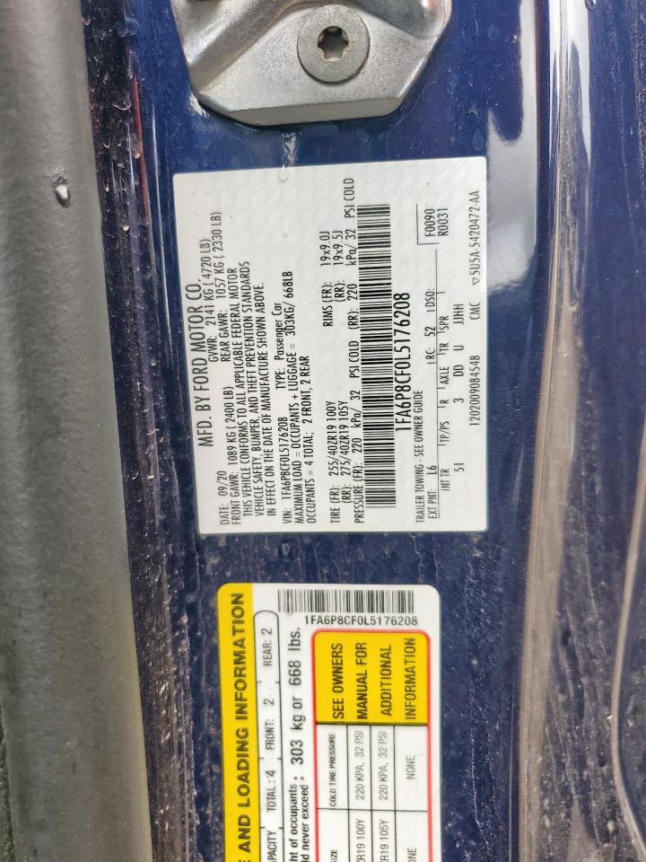 2020 Ford Mustang Gt VIN: 1FA6P8CF0L5176208 Lot: 80677985