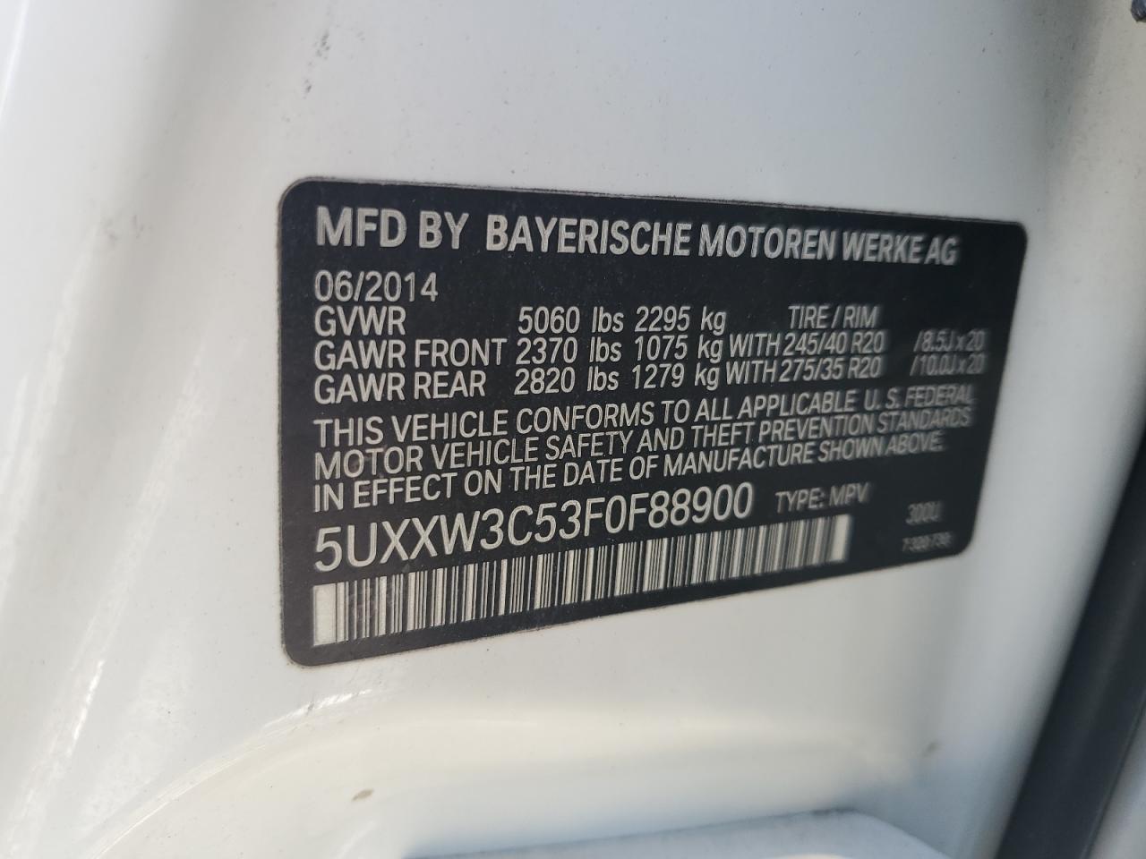 2016 BMW X4 xDrive28I VIN: 5UXXW3C53F0F88900 Lot: 71168155