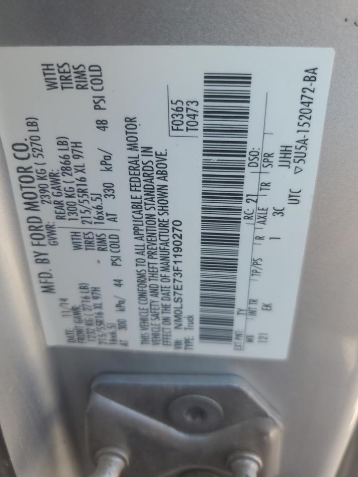 2015 Ford Transit Connect Xl VIN: NM0LS7E73F1190270 Lot: 84353925