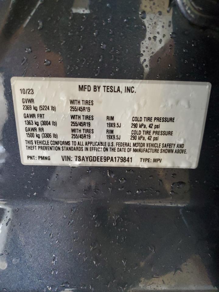 2023 Tesla Model Y VIN: 7SAYGDEE9PA179841 Lot: 82109685