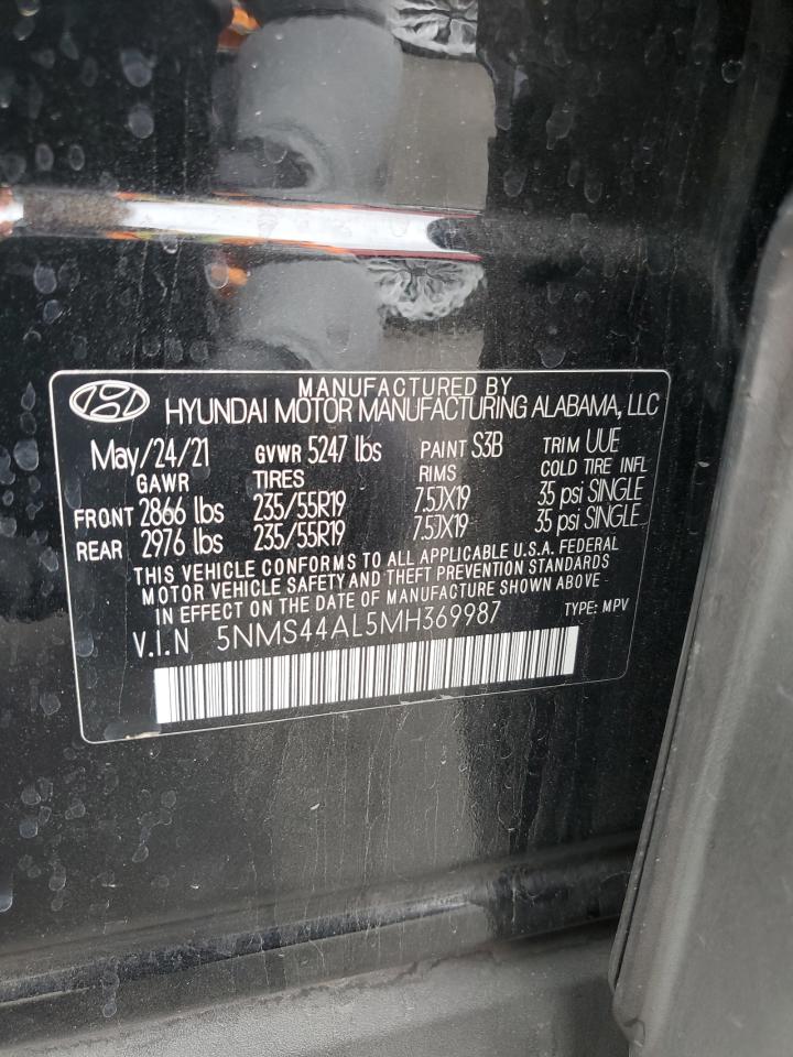 2021 Hyundai Santa Fe Limited VIN: 5NMS44AL5MH369987 Lot: 81505755