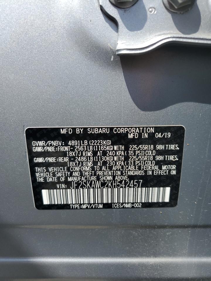 2019 Subaru Forester Touring VIN: JF2SKAWC2KH542457 Lot: 71793975