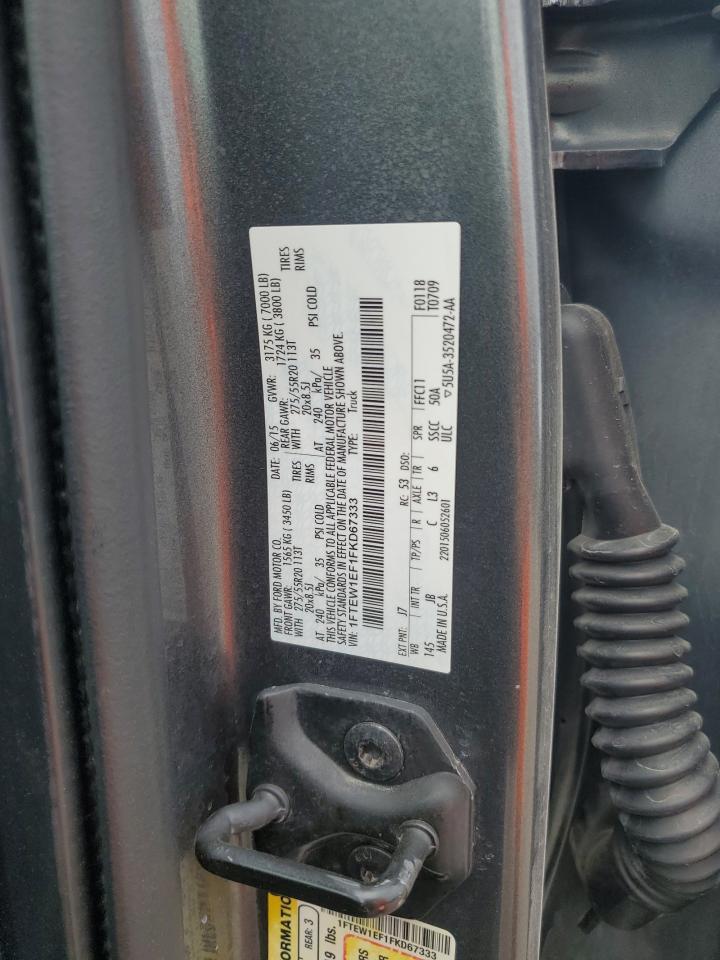 2015 Ford F150 Supercrew VIN: 1FTEW1EF1FKD67333 Lot: 70961315