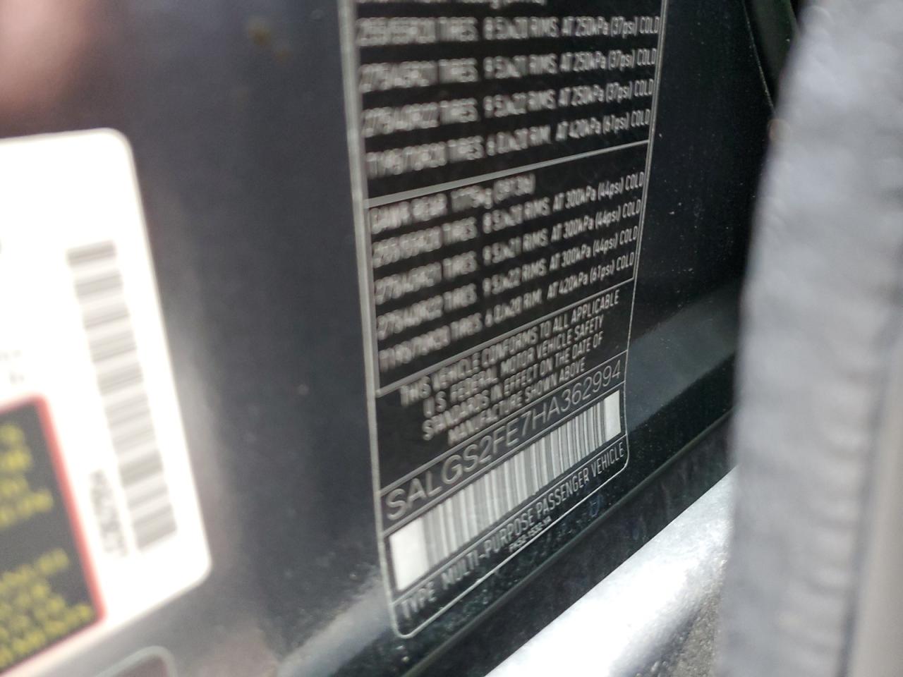 2017 Land Rover Range Rover Supercharged VIN: SALGS2FE7HA362994 Lot: 81471825