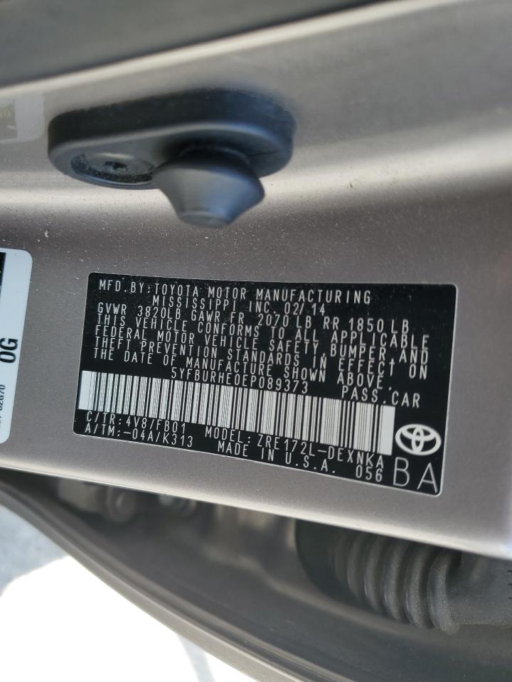 2014 Toyota Corolla L VIN: 5YFBURHE0EP089373 Lot: 81799465