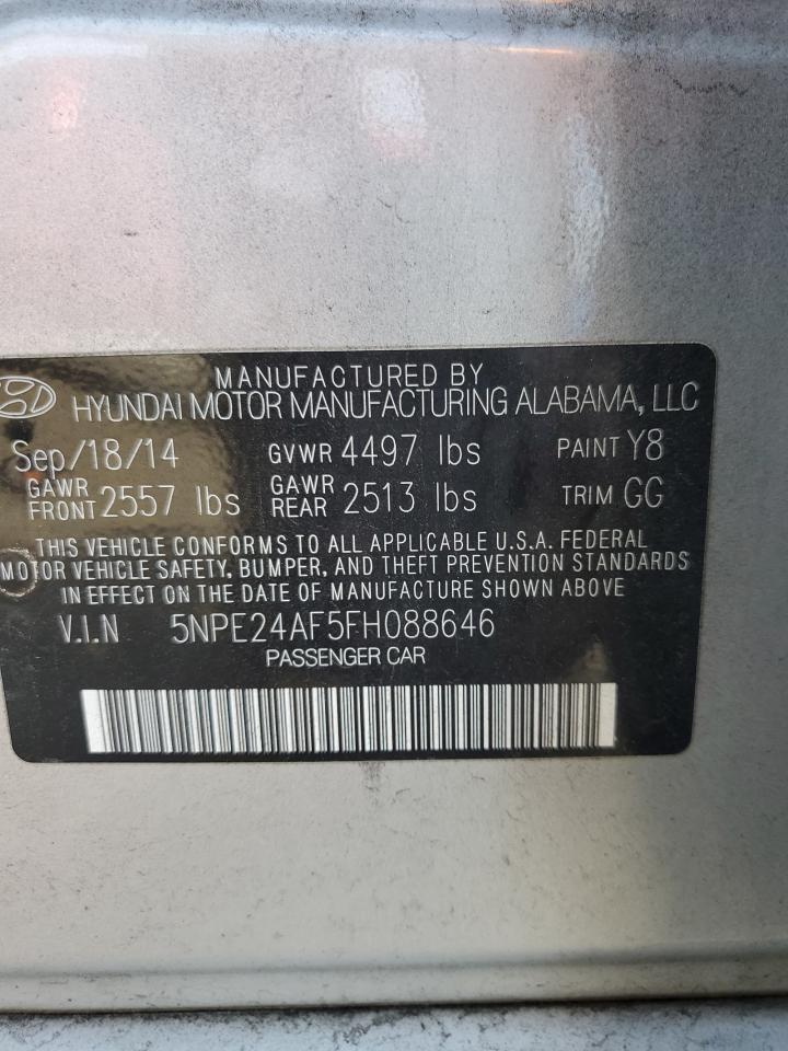 2015 Hyundai Sonata Se VIN: 5NPE24AF5FH088646 Lot: 82125955