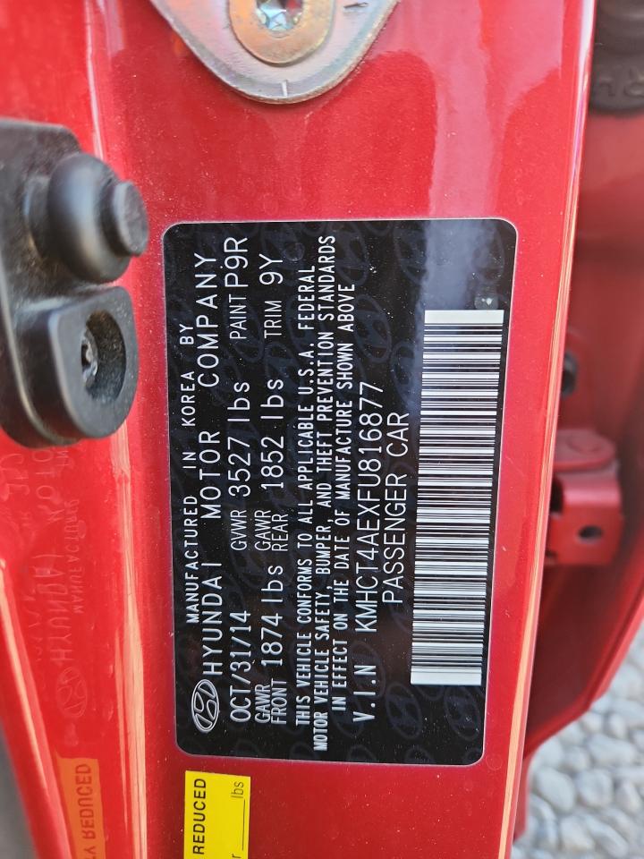 2015 Hyundai Accent Gls VIN: KMHCT4AEXFU816877 Lot: 81018195