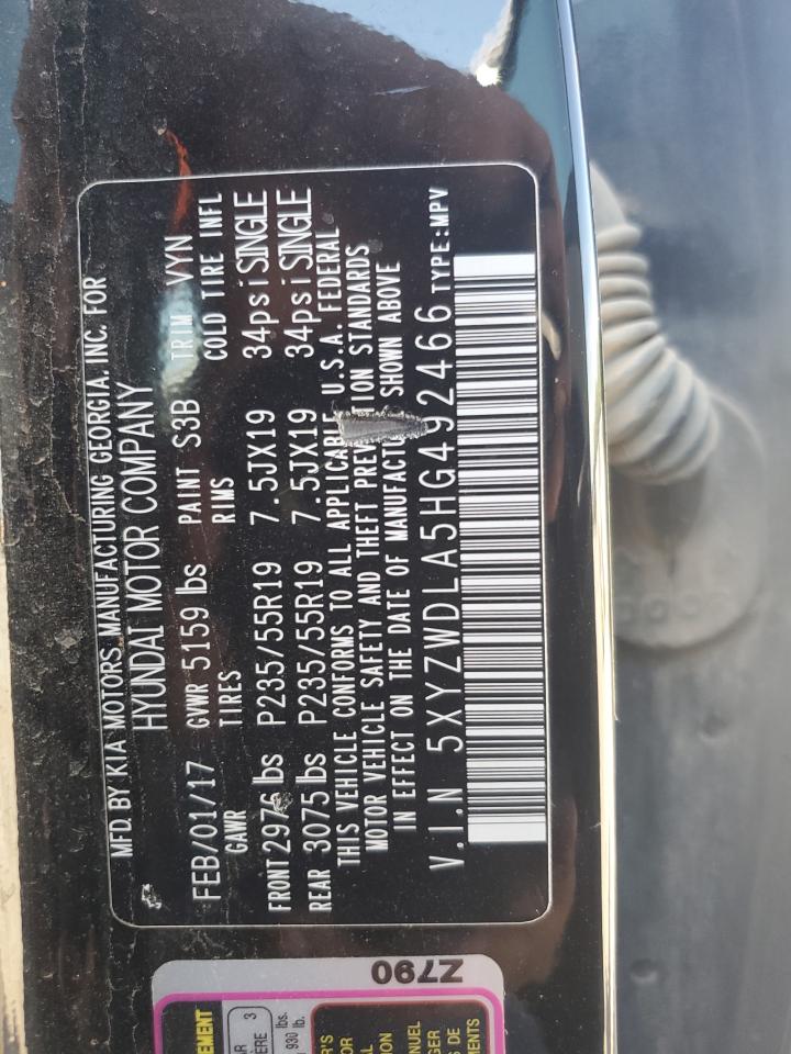 2017 Hyundai Santa Fe Sport VIN: 5XYZWDLA5HG492466 Lot: 84003215