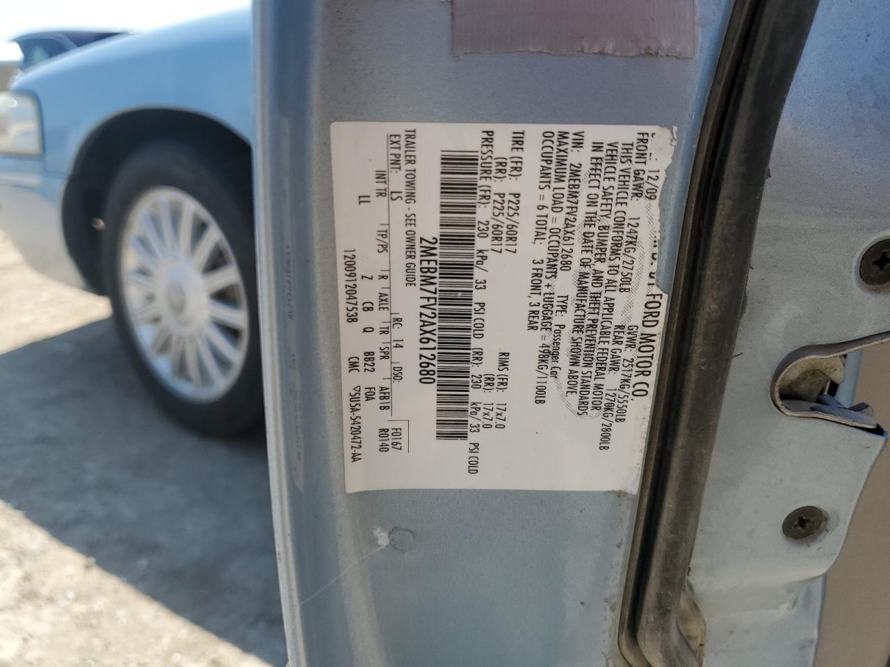 2010 Mercury Grand Marquis Ls VIN: 2MEBM7FV2AX612680 Lot: 71476025