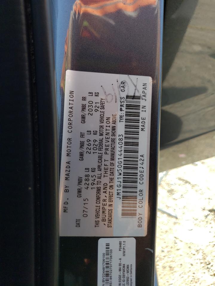 2016 Mazda 6 Grand Touring VIN: JM1GJ1W50G1444083 Lot: 84567235