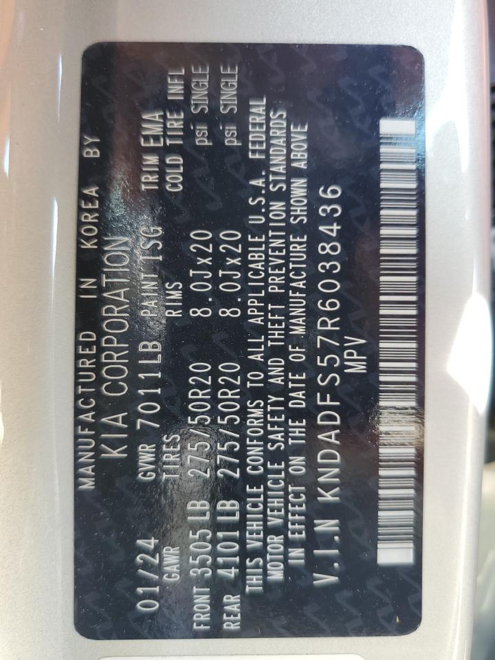 2024 Kia Ev9 Land VIN: KNDADFS57R6038436 Lot: 81183195